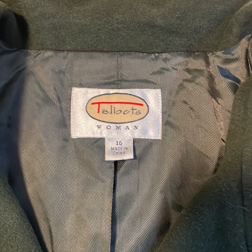 Talbots 3/4 Sleeve Forest Green Peacoat - Picture 3 of 3